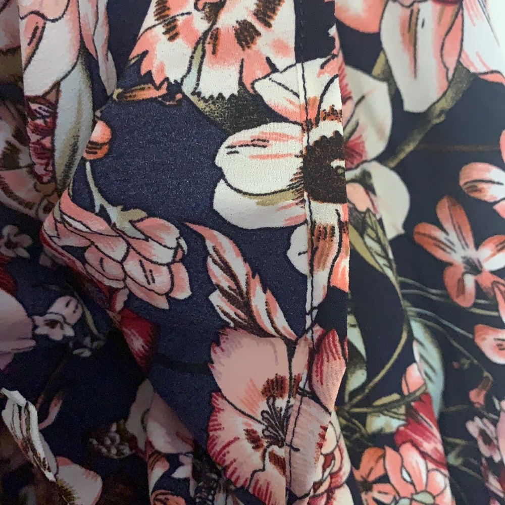 DARK NAVY FLORAL OFF THE SHOULDERS ROMPER MAXI - Picture 12 of 14